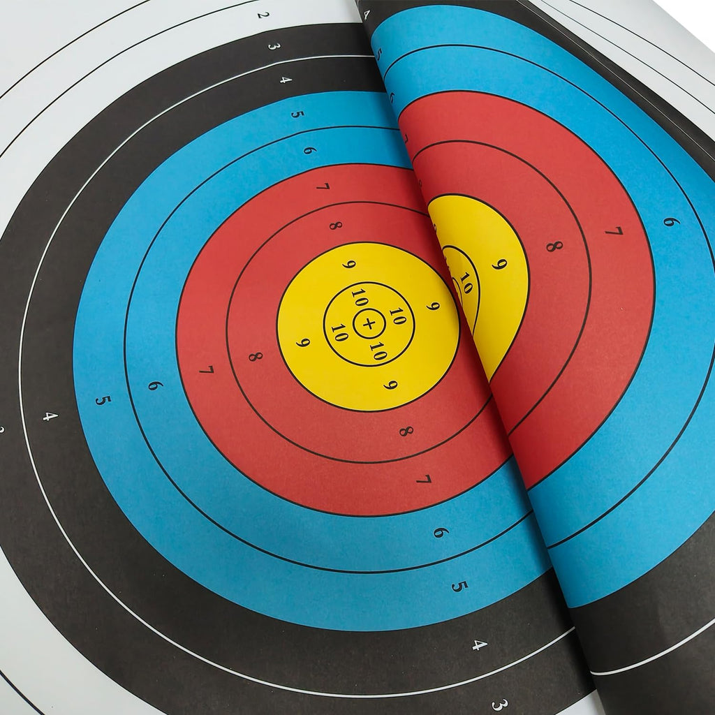 THREE ARCHERS Archery Targets Paper 20pcs Standard Archery Target for Backyard 23.6In 10 Ring Bow and Arrow Targets Face for Hunting & Shooting Archery Accessories for Target Practice