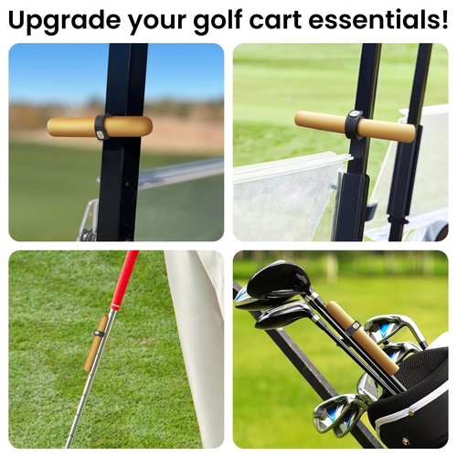 Frstem 8 Pack Magnetic Holder for Golf Cart, Black Golf Cart Accessories Fits 34 to 70 Ring Gauge Portable Clip Holder Golf Gifts for Men Outdoor Fishing, Grilling, Camping & Traveling