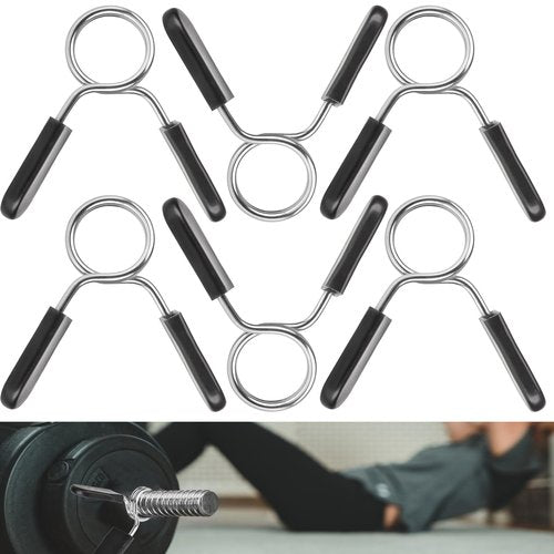 Spring Clip Collars 1 Inch Olympic Barbell Clamps Dumbbell Clips Weight Bar Clips for Weightlifting, Powerlifting, Strength Training (3 Pairs)