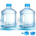 Hoolerry 1 Pieces Water Bottle 1 Gallon Round Plastic Water Jug with Handle Reusable Leak Proof Bottle for Gym Sports Office Daily Cold Liquids Drinking Use, Blue