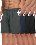 Barjneel 4 Pack Gym Mens Shorts - Basketball Athletic Shorts with Pockets Fitness Clothing Black Workout Quick Dry Shorts