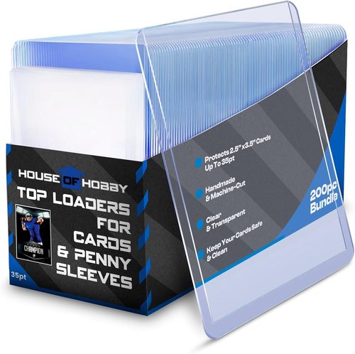 200pc Top Loaders | Hard Plastic Card Sleeves & Penny Sleeves Bundle for Trading Cards
