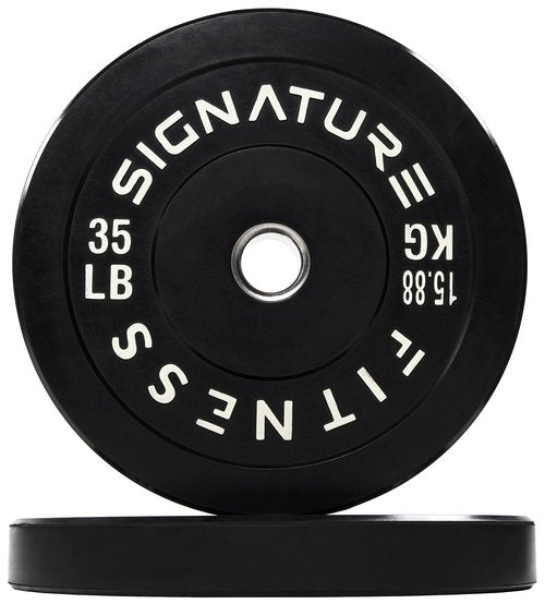 Fitvids 2" Olympic Bumper Plate Weight Plates with Steel Hub, 35LB, Pair