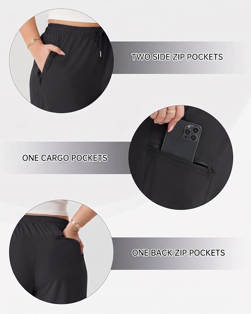 Plus Size Hiking Pants with Quick-Dry, Water Resistant & UPF 50+ - Black 3X