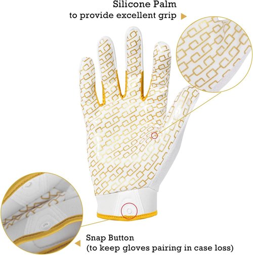 Handlandy Youth Football Gloves - Kids' Sticky Receiver Gloves with Super Grip | Perfect Gift for Boys & Girls