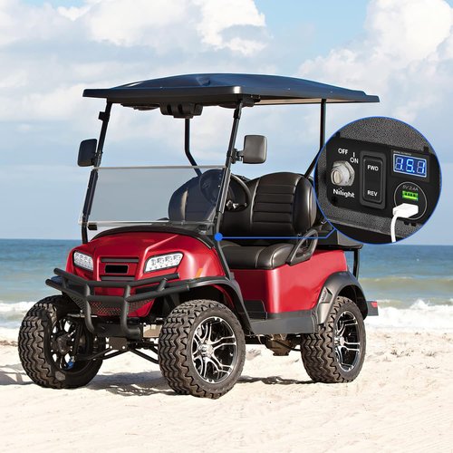 Nilight Golf Cart Key Switch Console Panel 9V-48V DC with Forward Reverse 3PIN Rocker Switches 4.8A Dual USB Quick Charger LED Digital Voltmeter for EZGO TXT PDS