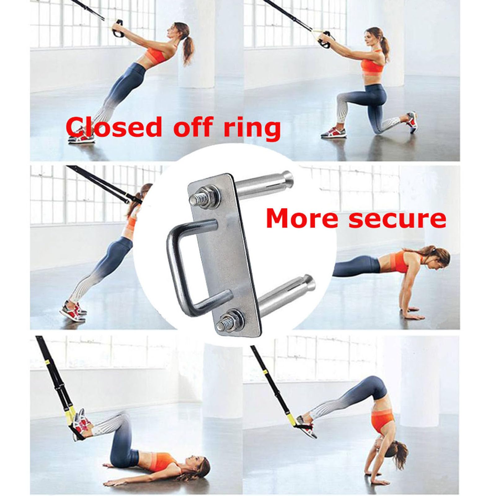 WSOQYEO Heavy Duty Fitness Workout Resistance Band Wall Anchor and Wall Anchor Screw Fittings Suitable for Strength Training Physical Exercises in Home Gyms (Enclosed Wall Anchor)