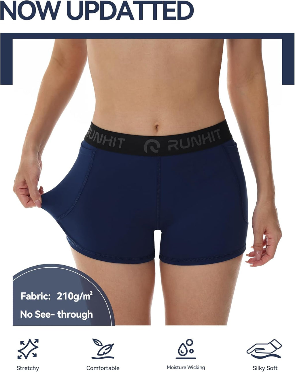 Runhit 3" Volleyball Shorts - Women's Compression Spandex Shorts for Workout & Yoga | 3-Pack Set