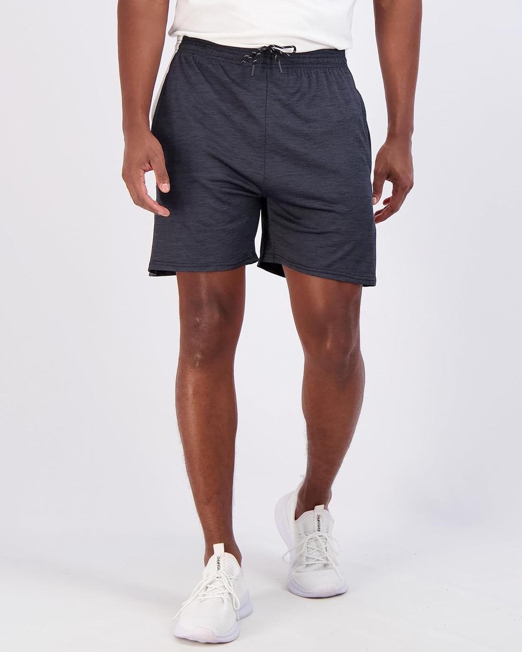 Real Essentials Men's Dry-Fit Running Workout Shorts - 5" Inseam, Pockets & Drawstring | Big & Tall Available