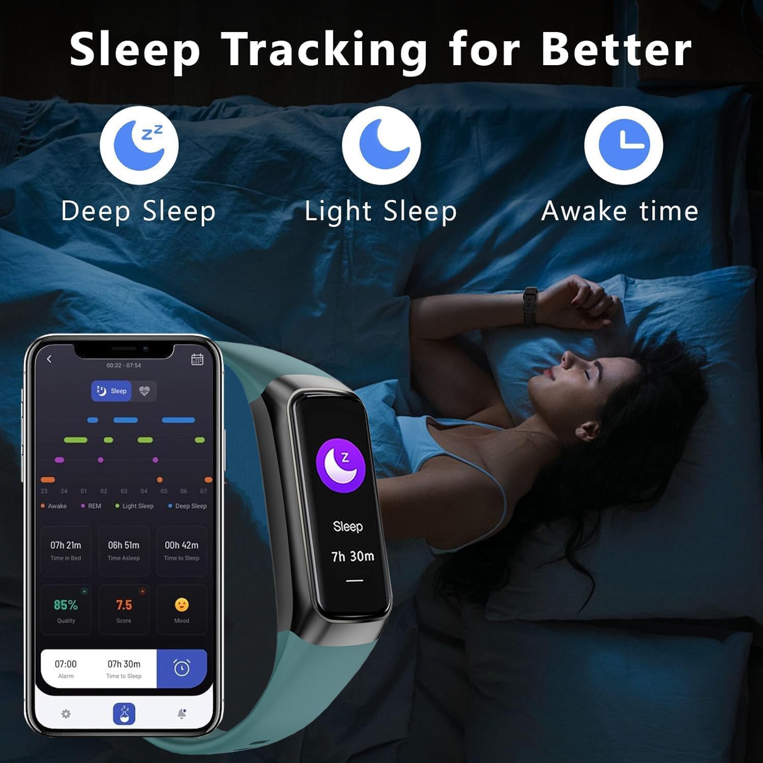 Skiennix Fitness Tracker - Heart Rate & Blood Oxygen Monitor | 20+ Sports Modes, Smart Watch for Android/iOS