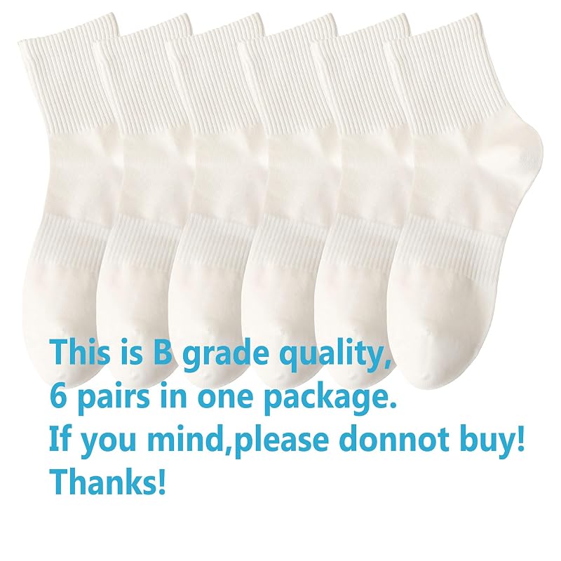 Magiarte Men's Athletic Mini Crew Socks 6 Pack White 6 Pairs (B Grade) Color #01a
