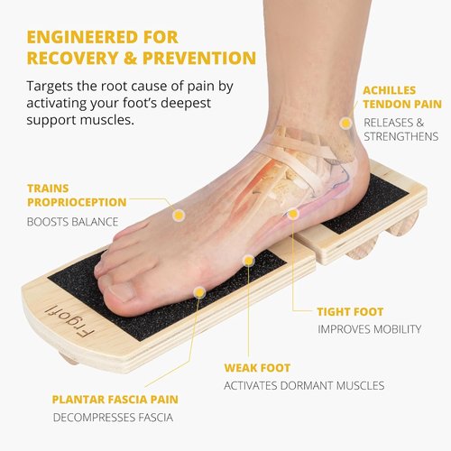 Balance Board | Ankle Strengthening & Physical Therapy - Adjustable Single Leg Trainer for Recovery from Sprains & Plantar Fasciitis with Video Guide & Carry Bag