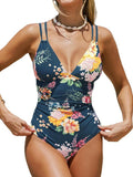 CUPSHE One Piece Swimsuit - V Neck Tummy Control with Double Adjustable Straps & Back Cutout