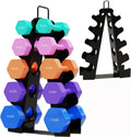 Weight Rack for Dumbbells, 5 Tiers Compact A-Frame Home Gym Organizer, Dumbbell Rack Stand Only, Alloy Steel Dumbbell Rack with Handle for Home Gym and Workout (Dumbbells Not Include)