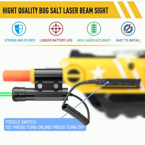 Laser Beam Sight for Bug Salt Gun 2.0, 3.0 and 4.0, Tyseam Adjustable Laser for Fly Gun Salt Shooter, Bug Salt Gun Accessories for Indoor and Outdoor Shooting (Only Laser Sight)