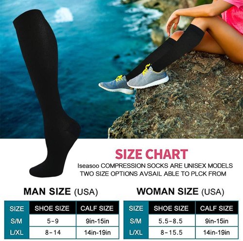 Copper Compression Socks - 15-20 mmHg Circulation Support for Men & Women | 8 Pairs for Travel, Running & Hiking