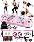 HOTWAVE Portable Exercise Equipment with 16 Gym Accessories.Resistance Bands with Fitness Squat Bar&Ab Wheel,Full Body Workout at Home