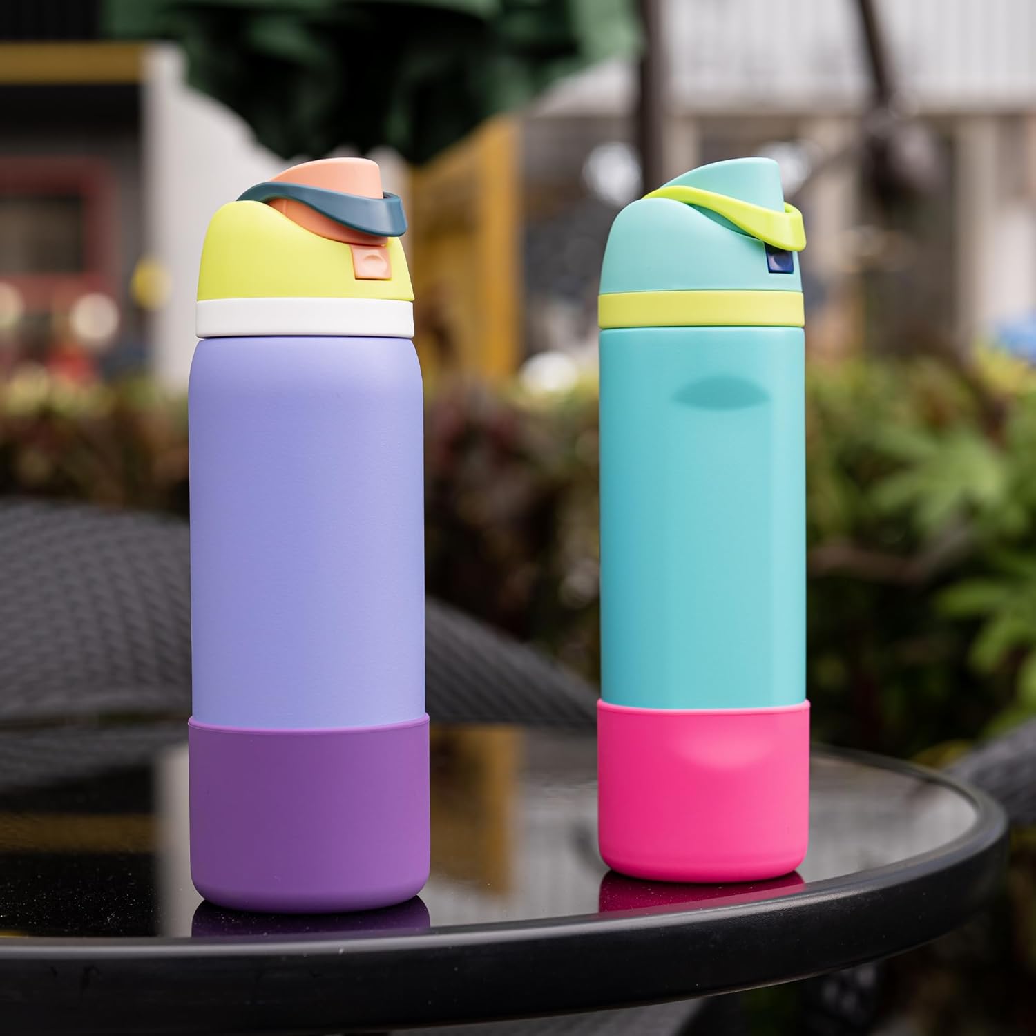 Owala Silicone Water Bottle Boot - Anti-Slip Protective Sleeve for 40 oz Twist & FreeSip | Glitter Rose Red