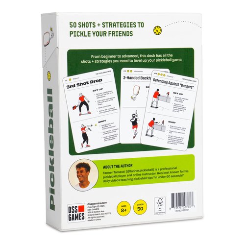 DSS Games The Pickleball Deck: 50 Shots + Strategies to Pickle Your Friends [Pickleball Gift Ideas, Pickleball Cards, Gifts for Him and Her]