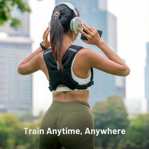 MIKOLO Weighted Vest Women, 8lb/12lb/16lb Weight Vest with Storage Pocket, Reflective Stripe for Walking, Running, Strength Training, Weight Loss and Workout (16lb)