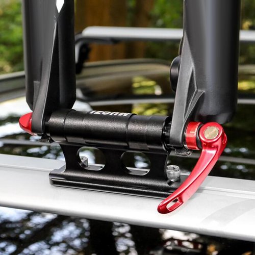 Fancyes Bike Fork Mount Car Roof Rack Support Bike Stand Aluminum Alloy Accessories Quick Release Thru Axle Carrier Bicycle Front Fork Fixed Clip, Red