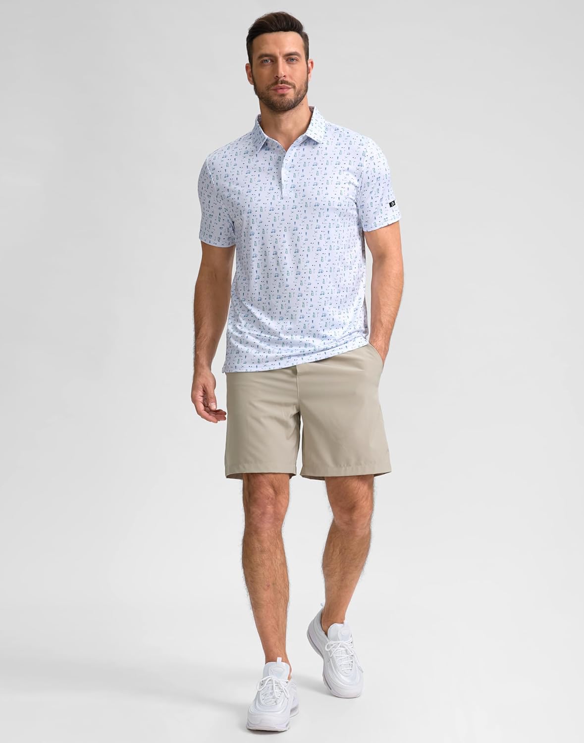 Obla Men's Golf Polo Shirt - Short Sleeve Moisture-Wicking Performance in Casual Print Design