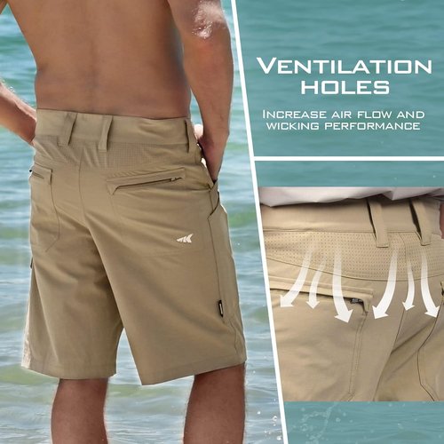KastKing Rekon Men's Fishing Cargo Shorts - Quick Dry Casual Hiking & Tactical Gear | Versatile Travel Wear