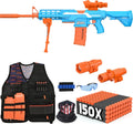 TriFireX Motorized Blaster Tactical Vest Kit - Rechargeable, 3 Firing Modes, 150 Foam Darts, Kids' Gift