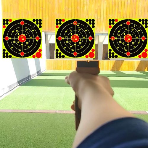 Aimso 12x12 Inch Silhouette Splatter Targets - Bright Fluorescent Yellow for BB Guns & Airguns