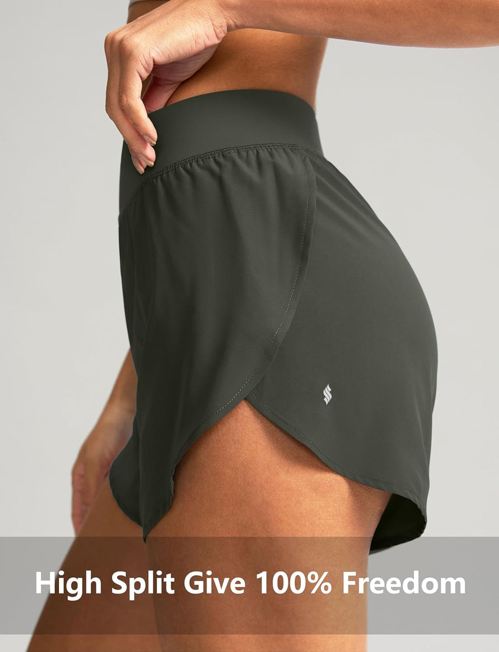 Soothfeel High Waisted Athletic Running Shorts - Quick Dry Dolphin Style for Women | Gym Workout Liner
