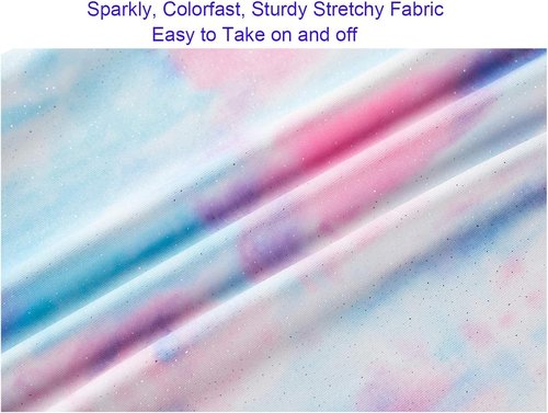 Domusgo Girls Gymnastics Leotards - Long Sleeve Shiny Colorful One-Piece Bodysuits