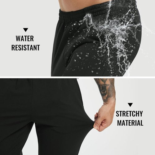 M MAELREG Men's Fleece Joggers - Warm, Water-Resistant Pants with Zipper Pockets for Golf & Gym