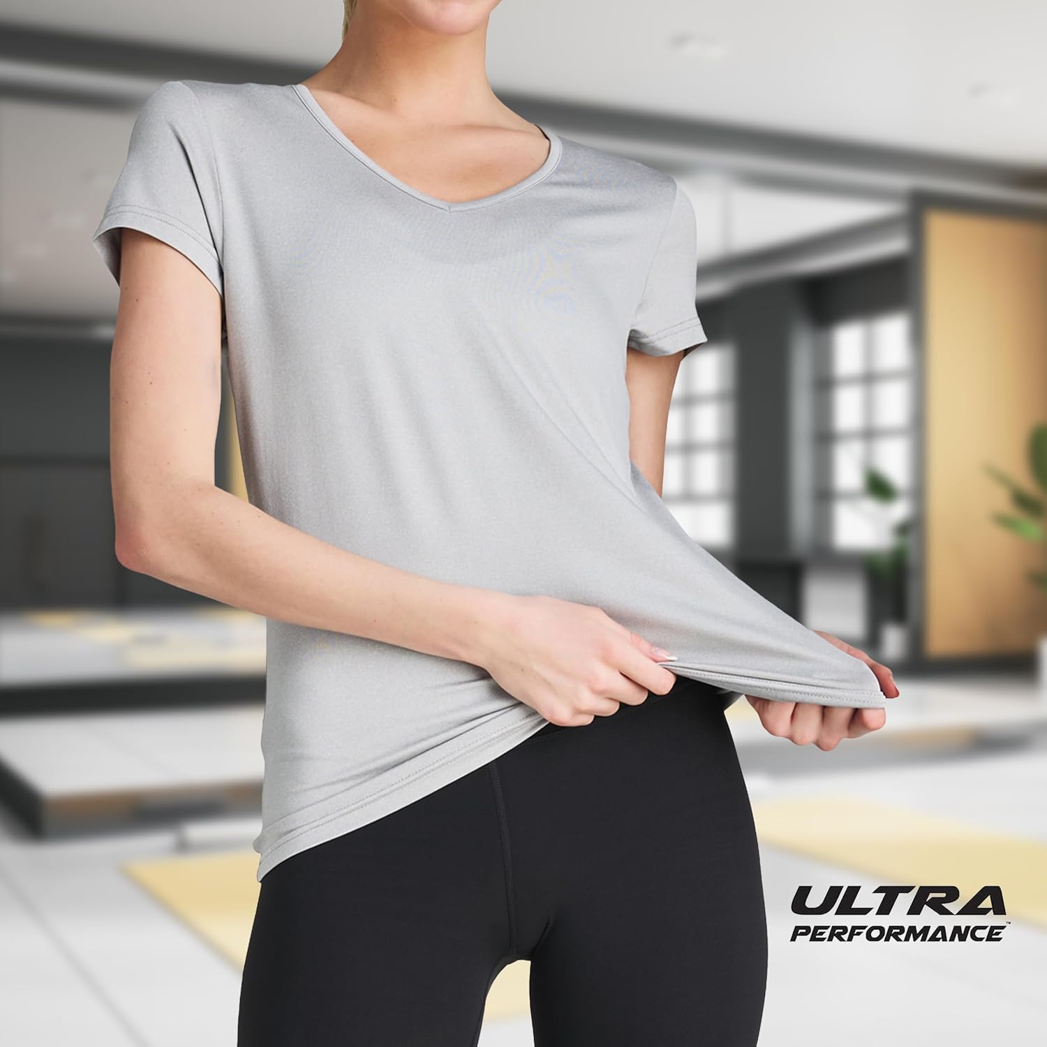 Skiennix Women's V-Neck Activewear T-Shirts - 3 Pack Dry Fit Workout Tops for Gym & Yoga