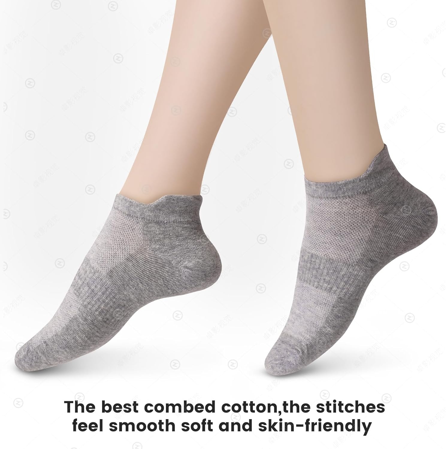Sallking Women's Ankle Cotton Socks - Soft No-Show Athletic Running Socks | 6 Pairs in White
