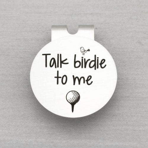 Golf Ball Marker with Magnetic Hat Clip Golf Gifts for Men Husband Boyfriend Talk Birdie To Me Funny Ball Marker Engraved