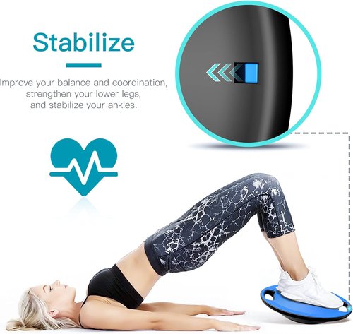 EVERYMILE Wobble Balance Board - Portable Core Trainer with Handle for Stability & Physical Therapy