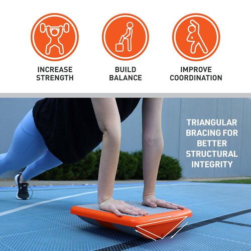 Body Sport Rocker Board for Balance Training, Standing Desk, Physical Therapy & More - Multipurpose, Lightweight, Non-Skid Wobble Board for Home Gym & Office, 400 lb. Weight Capacity