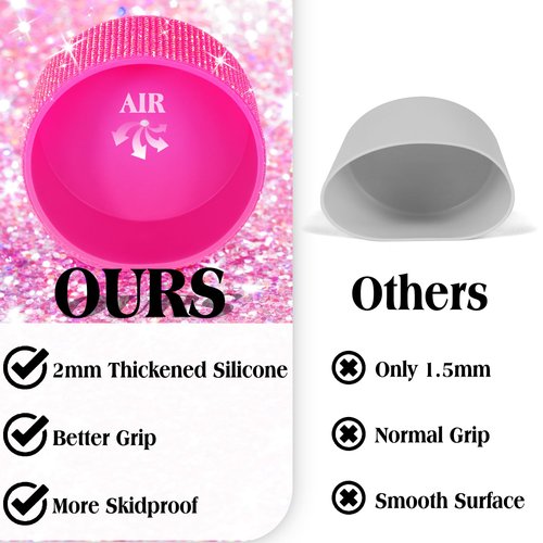 Shining Diamond Silicone Boot for Stanley Cup 40/30/20 oz, Made for HydroJug Traveler 40/32 oz & Simple Modern 40/30 oz, for Owala Tumbler 40 oz, Bottom Protector for Stanley Cup Accessories, Pink
