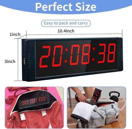 Large Stopwatch - LED Digital Timer with Remote & Countdown Buzzer | Perfect Gym Clock for Home Workouts