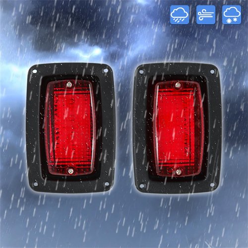 WFLNHB 2 x Tail Light 3 Wire Rear Taillights Pair Replacement for Club Car DS Golf Cart 1982-Up