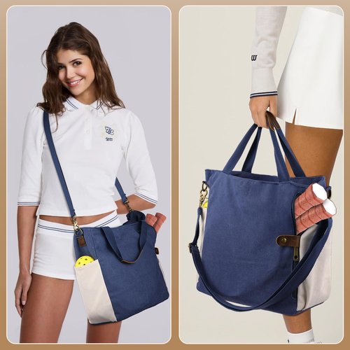 SMRITI Pickleball Bag with Adjustable Shoulder Strap- Stylish & Lightweight Pickleball Bag for Women, Large Capacity Perfect for Paddles, Balls & Accessories (Blue)