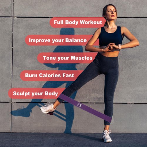 PATIKIL Fabric Resistance Bands X-Light, 5 Pack Elastic Exercise Bands for Women and Men, Booty Legs Workout Bands for Working Out Fitness Pilates, Green