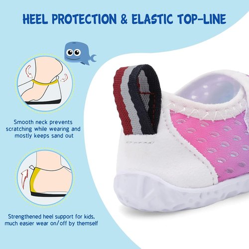 LeIsfIt Toddler Water Shoes - Breathable Quick-Dry Aqua Socks for Kids | Ideal for Beach & Pool Activities
