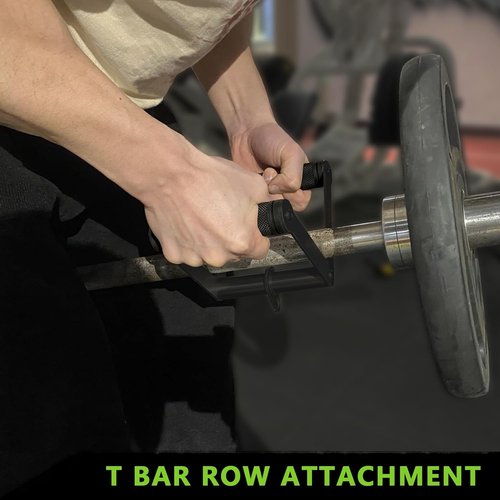 Double D Row Handle - Cable Attachment for Weight Training - Steel with Non-Slip Rubber Grip (Black)