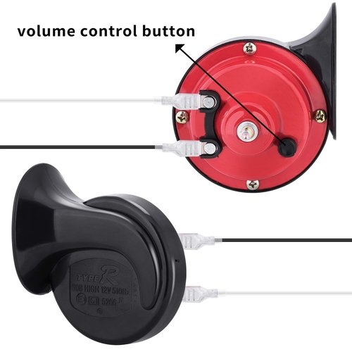 Roykaw Universal Golf Cart 12 Volt Horn Kit W/Floor Mounted Button and Wiring Harness Compatible with EZGO Club Car Yamaha, UTV, Boat