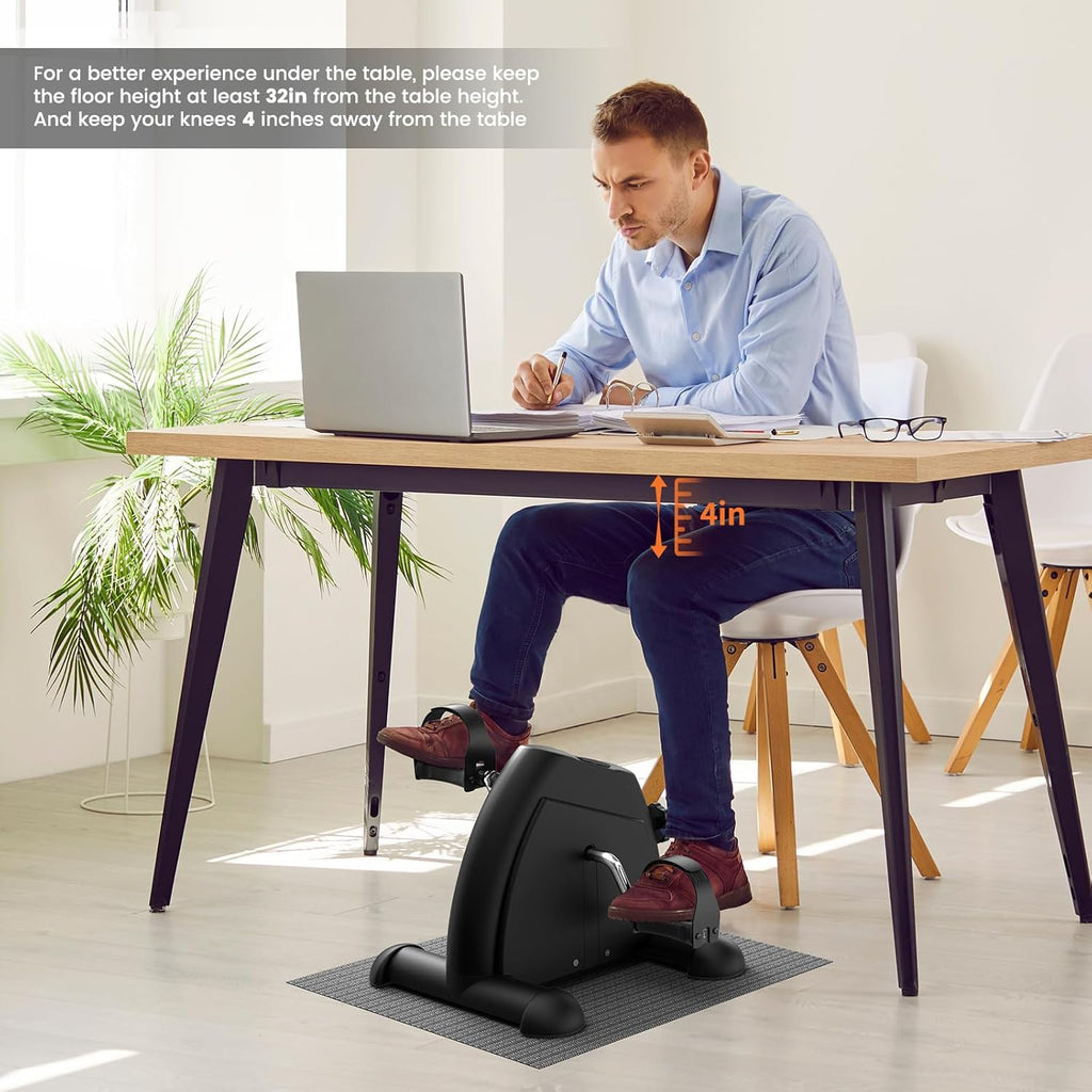 Sportneer Under Desk Bike Pedal Exerciser - Mini Portable Exercise Bike for Seniors | LCD Display, Anti-Skid Mat