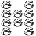 Retevis Case of 10, Two Way Radio Earpiece with Mic Single Wire Earhook Headset for RT22 RT21 RT68 RT68H H777 H777H RT86A RT86S, Compatible with Pxton, Baofeng BF-888S/BF-T26, Kenwood Walkie Talkies