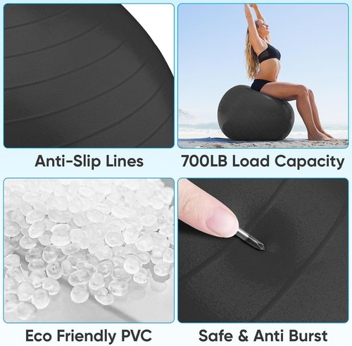 APEXUP Yoga Ball - 65cm Adjustable Weighted Vest for Men with 20lbs Weights & Reflective Stripe