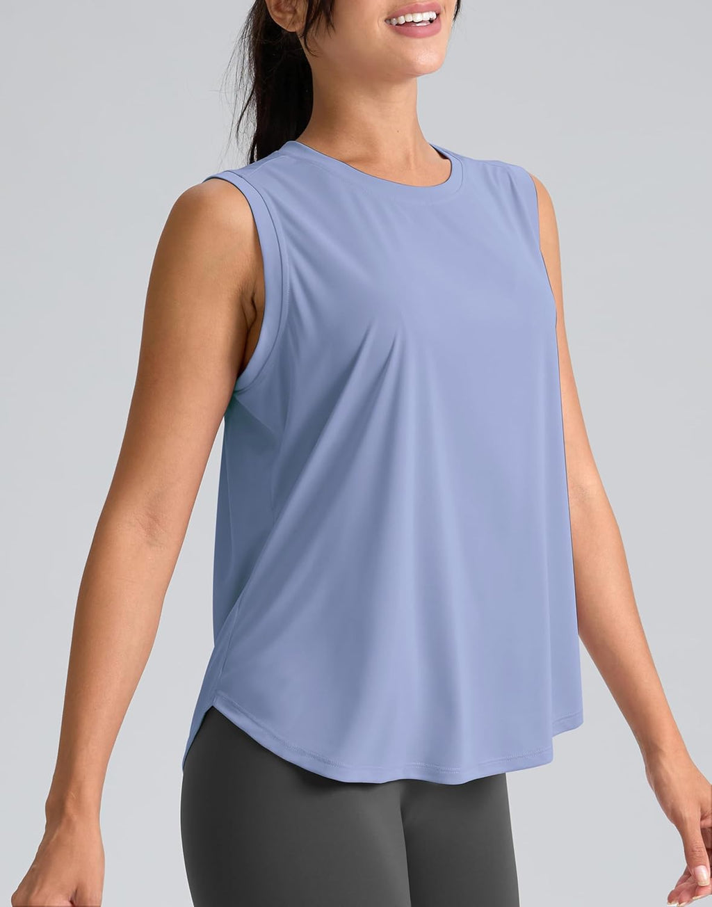 SANTINY Women's Athletic Tank Tops - Breathable Lightweight Workout Shirts for Yoga & Running
