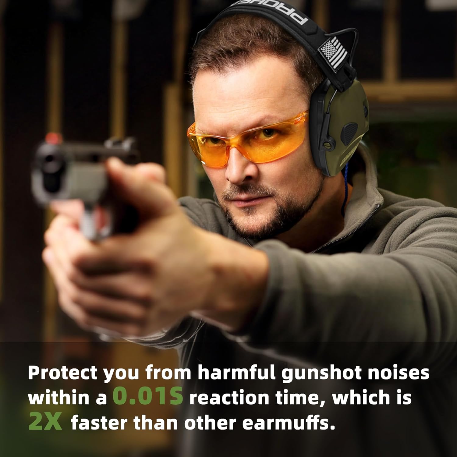 PROHEAR Electronic Ear Protection - 4X Sound Amplification & NRR 26dB Noise Reduction Earmuffs